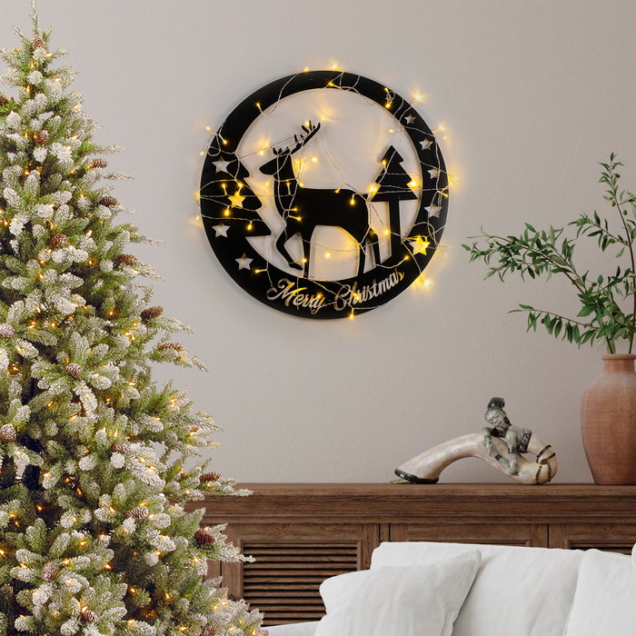 Wallity XMASBLACK - 032 Accesorio Decorativo de Pared de Metal Negro 60 x 60 cm